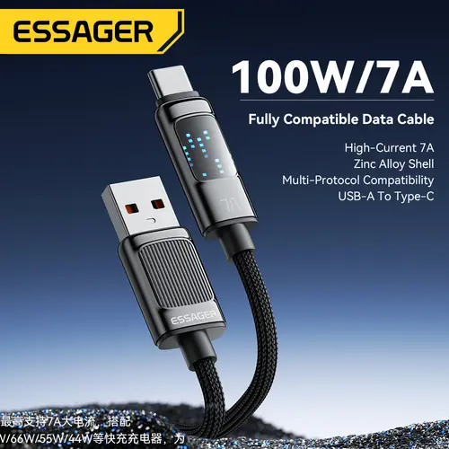Essager 7A USB Type C Cable 100W USB C Charger Data For Realme Huawei P40 30 Pro 80W Fast Charging Wire Cord Samsung Oneplus - Image 2