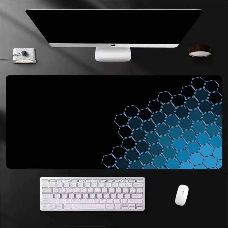 VIKAMA Large Dark Tech Mousepad Neon Gradient Broken Line Waterproof Non Slip Oversized E-Sports Computer Desk Mat