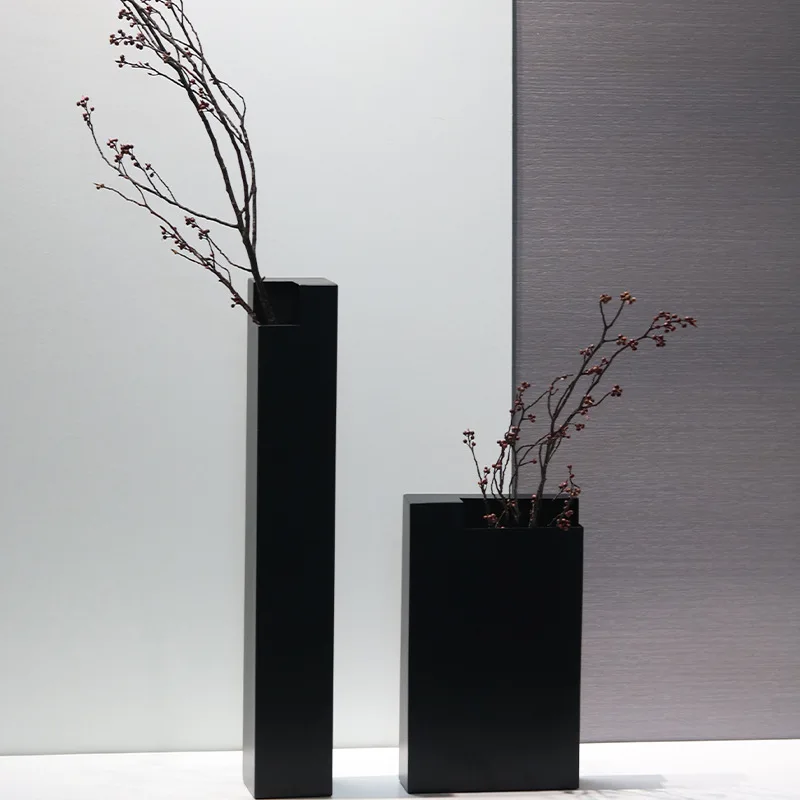 Modern light luxury, wabi-sabi wind geometric metal flower ware sales office desktop lobby front desk soft decoration flower