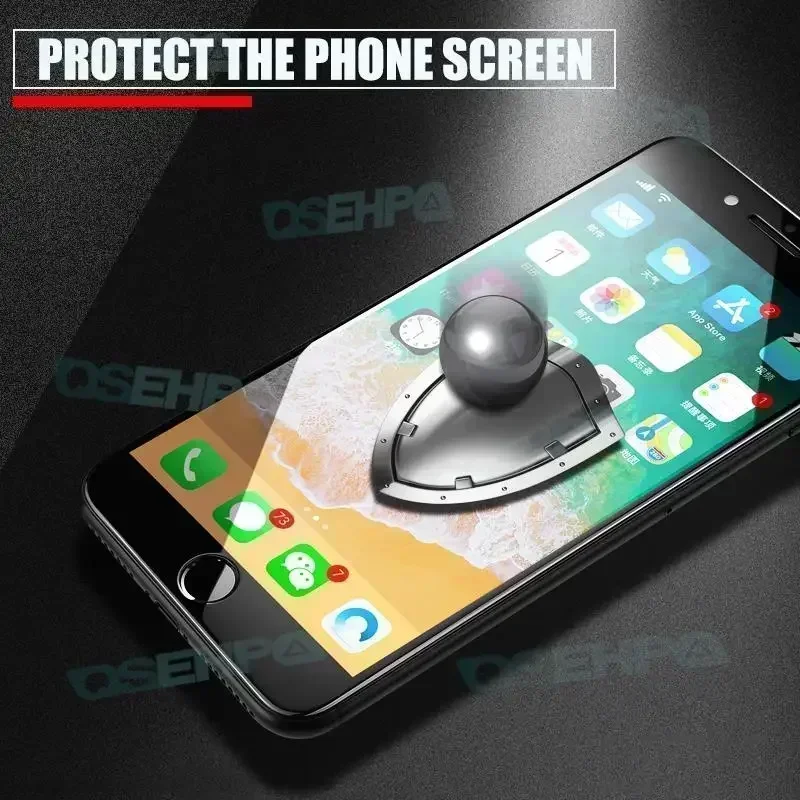 Apple iPhone用強化ガラススクリーンプロテクター,7, 8, 6, 6s plus, 5, 5s, 5c, se 2020, 2022, se2, se3用の完全保護フィルム