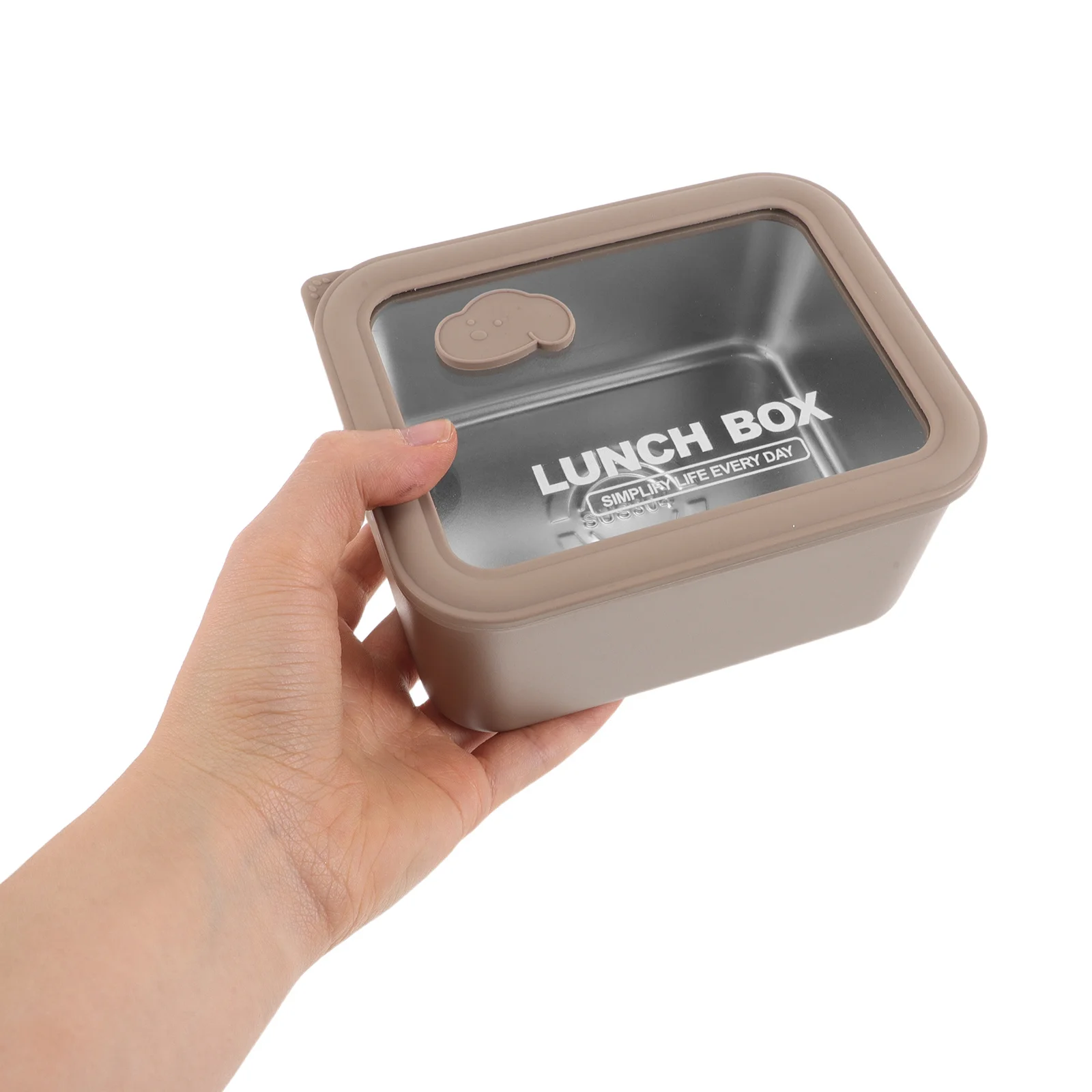 

Stainless Steel Lunch Box 600ml Microwavable Glass Lid Portable Bento Container Thermal Insulated Food Container