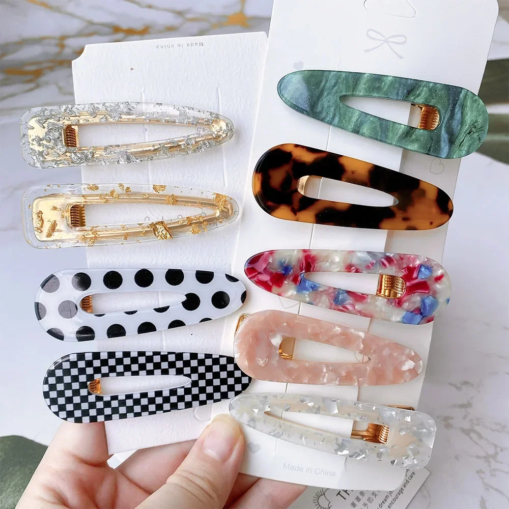 1/3 PCS Women Fashion Leopard Acetate Geometric Hair Clips Vintage Hairpins Barrettes Hair Accessories All Match Hair Clips