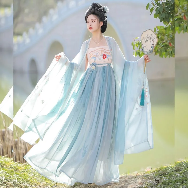 Spring and Summer New Girl's Han Clothing Cheoko Skirt Women's Chinese Elegant Embroidery Spring, Autumn Daily Suit