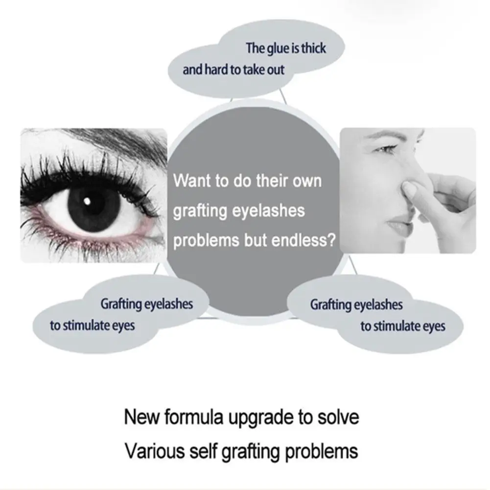 Pegamento para extensión de pestañas resistente al agua, pegamento para pestañas de injerto de larga duración, pegamento adhesivo de secado rápido, herramienta de maquillaje de pestañas No irritante