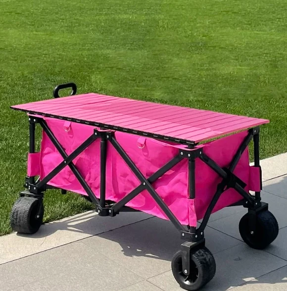 Double bottom camping stall truck lifting table board folding picnic night market mobile stall snack truck