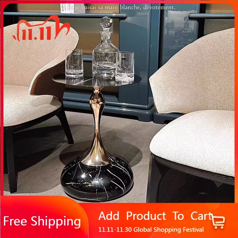 

Minimalist Bedroom Coffee Table Luxury Modern Designer Organizer Round Standing Side Table Aesthetic Couchtisch Salon Furniture
