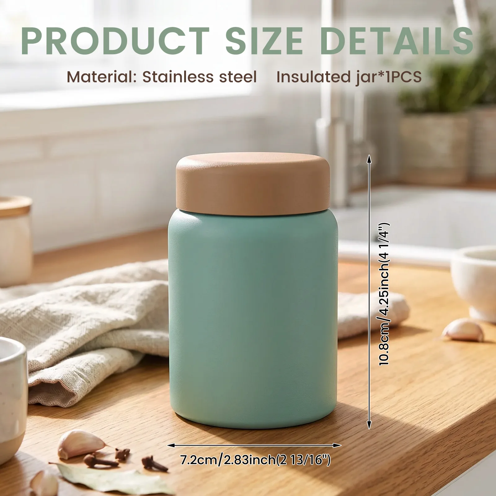 Stainless Steel Small Wide Mouth Food Jar Leak-proof Vacuum Food Container Portable Soup Holder for Daily Commute Office Meals