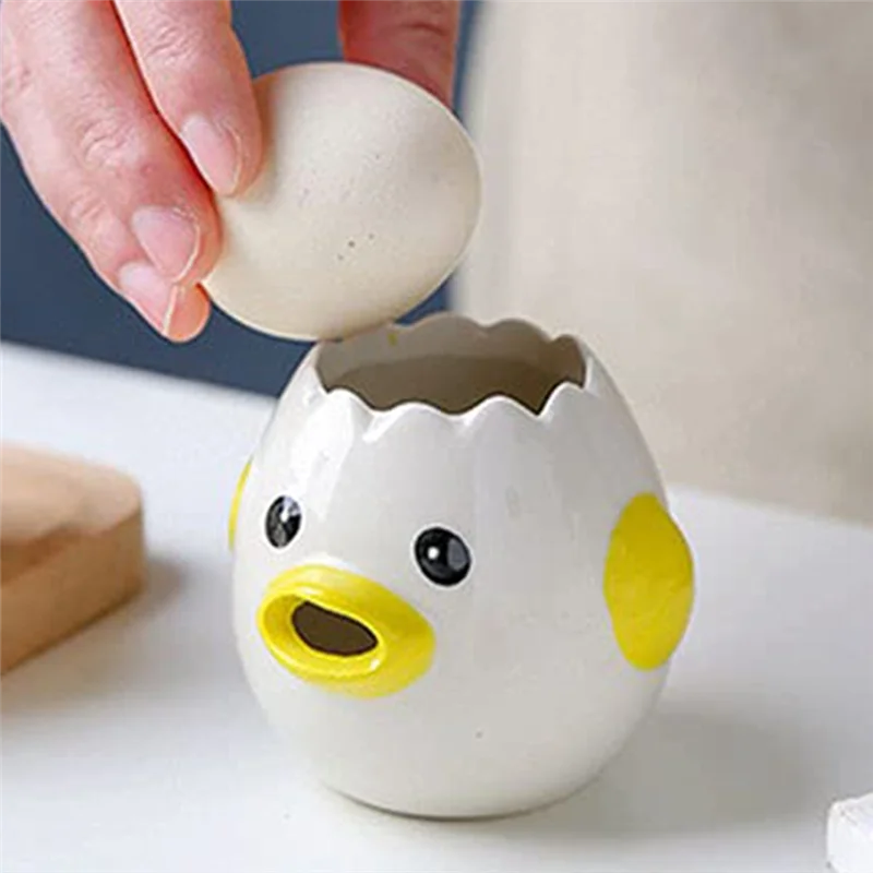 فاصل بيض لطيف، فاصل صفار بيض دجاج من السيراميك، فلتر بيض صغير منزلي عملي، Splitterm12k
