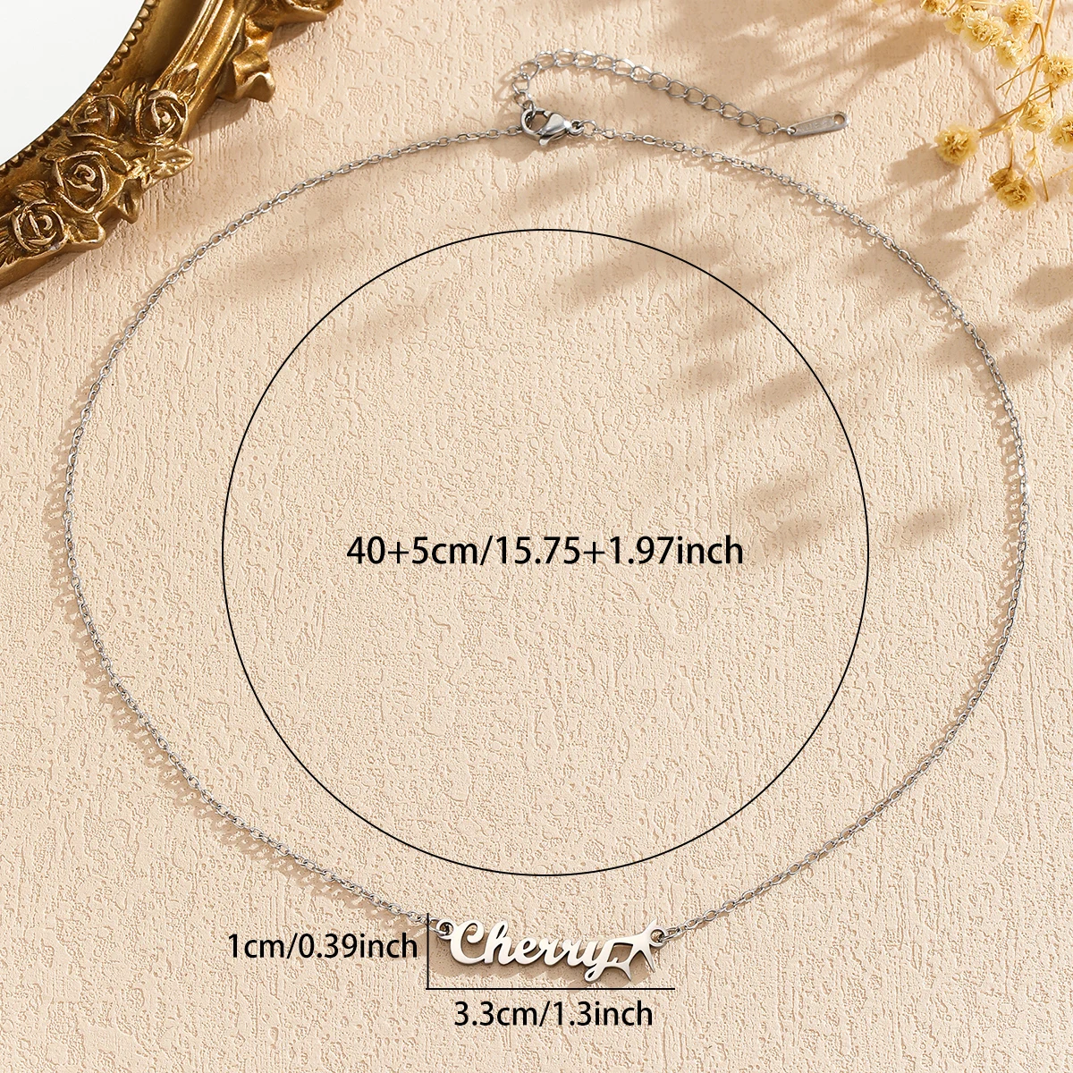 Colar com nome personalizado para mulheres, pingente de avião, joias de aço inoxidável, gargantilha com corrente, presente de aniversário personalizado