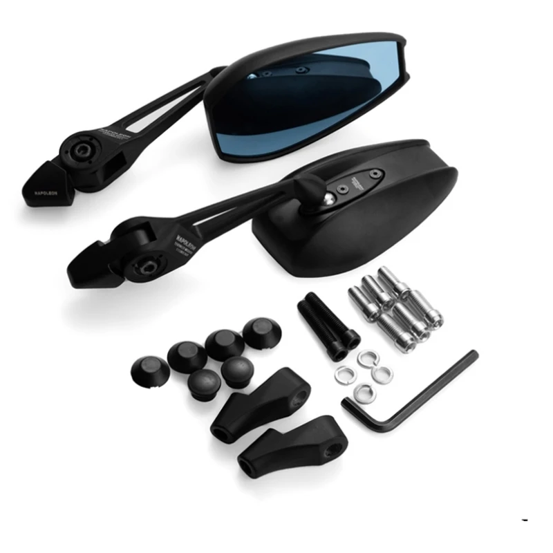 Universal Motorcycle Modification Mirror Scooter E-Bike Rearview   Back Side With Anti-glare Glass Lens