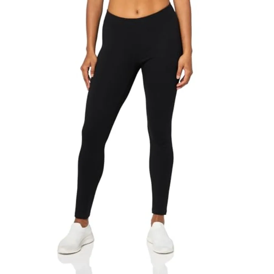 

L'eggs Casual Women's Cotton Leggings for All Day Wear, Premium Blend, Stretchy Comfort Waistband, Black