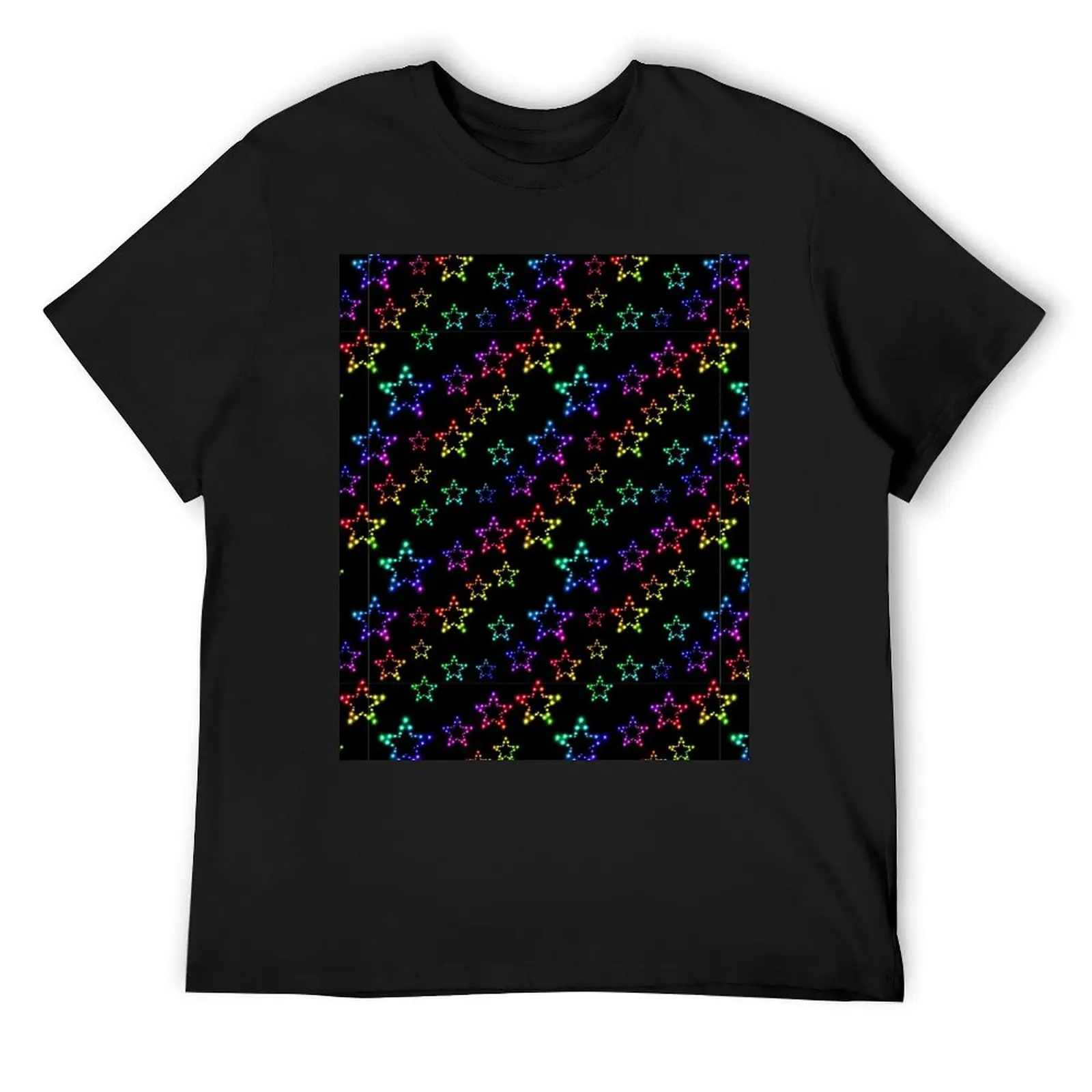 

Rainbow Stars Glitter Pattern T-Shirt custom t shirt hippie clothes new edition t shirt men 100℅ cotton