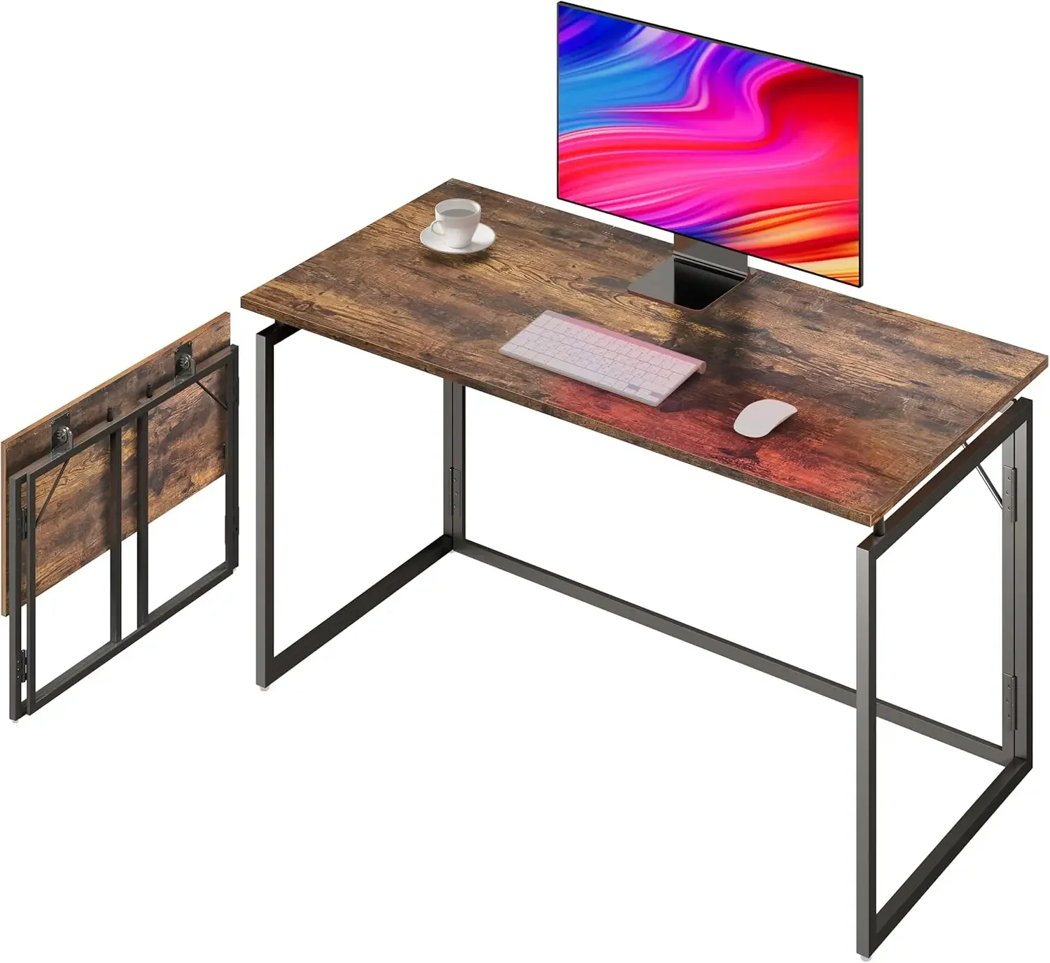 

30 Inch - No Assembly Small Foldable Desk for Small Space Minimalist, Space Saving Collapsible Compact Desks Portable Table