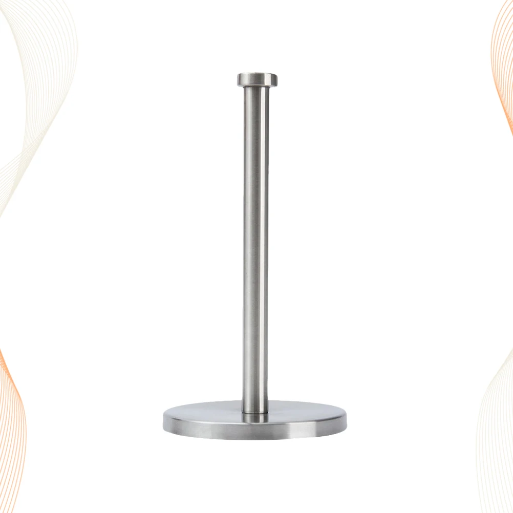 

Stainless Steel Paper Towel Holder Countertop Tissue Rack Upright St Kitchen Bathroom Storage Easy Clean Practical Stable Base