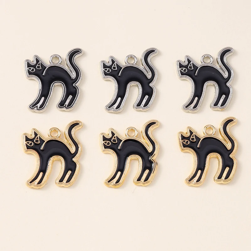 

20pcs 19x22mm Cartoon Animal Charms Enamel Cat Charms Pendants for Making DIY Drop Earrings Necklaces Bracelets Jewelry Findings