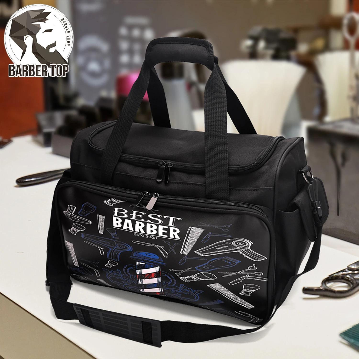 BARBERTOP Carrying Bag Large Capacity Hairdressing Bag Beauty Salon Tool Kits Storage Travel Box Hairstylist Supplies Handbag