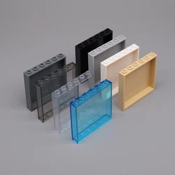 5pcs MOC Bricks 1x6x5 Window Glass Houses Wall Element 59349 Compatible Building Blocks Panel Assembles Accessories