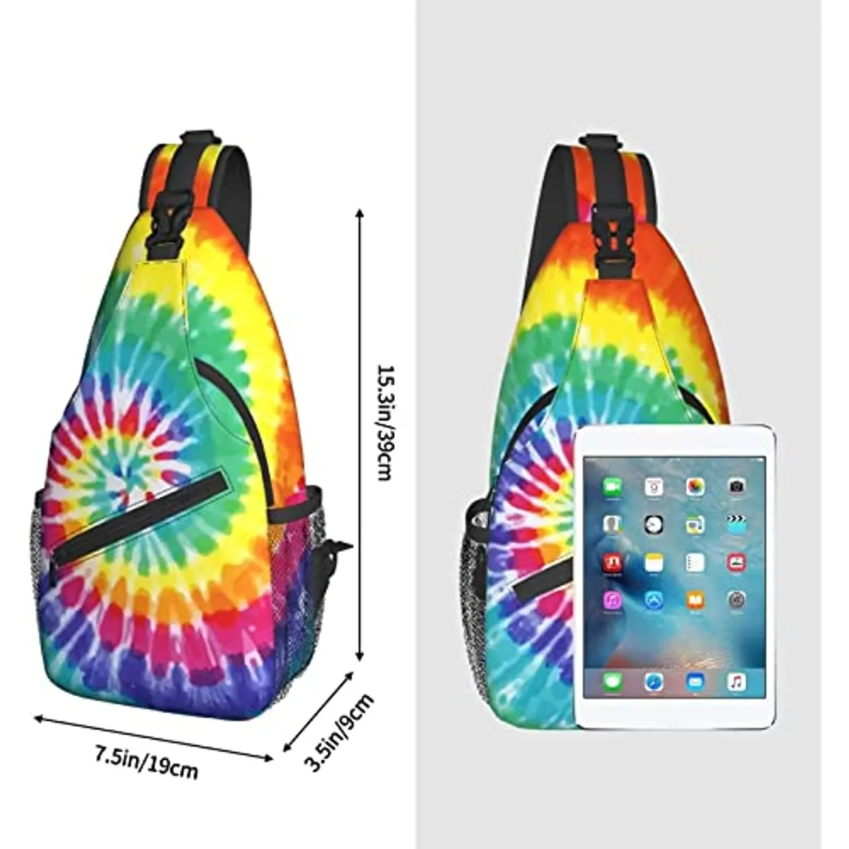 Rainbow Sling Bag for Men Women Crossbody Chest Backpack Daypack Shoulder Bags Casual Unisex Polyester Outdoor