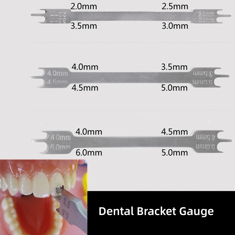 

1 PC Dental Orthodontic Bracket Positioner Gauge Stainless Steel Oral Care Dental Brackets Gauge Locator Positioner 3 Sizes