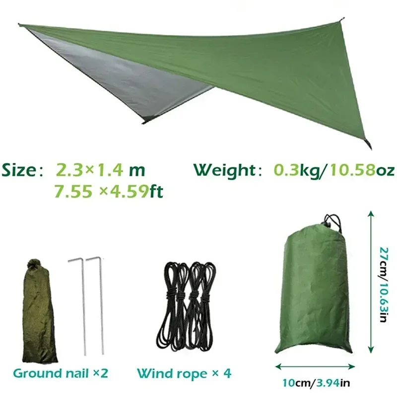 Camping Tarp Waterproof,Hammock Rain Fly,Outdoor Moistureproof Picnic Mat,Multifunction Tent Light WeightEssential Survival Gear