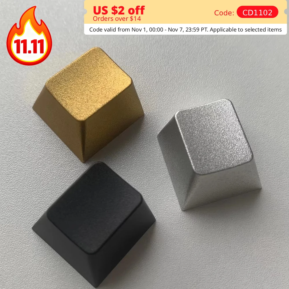 Blank Metal Keycaps Mechanical Keyboard Keycap No Backlit R1 R4 1U Aluminum Alloy Cherry Profile Silver Gold Black Key Cap