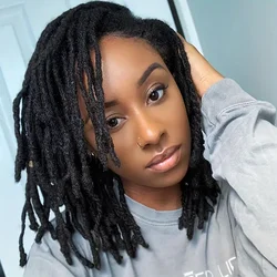 Dreadlock Extensions Human Hair For Men/Women Crochet Braids 100% Human Hair Handmade Loc Extension 8Inch 0.6cm Width Dreadlocks