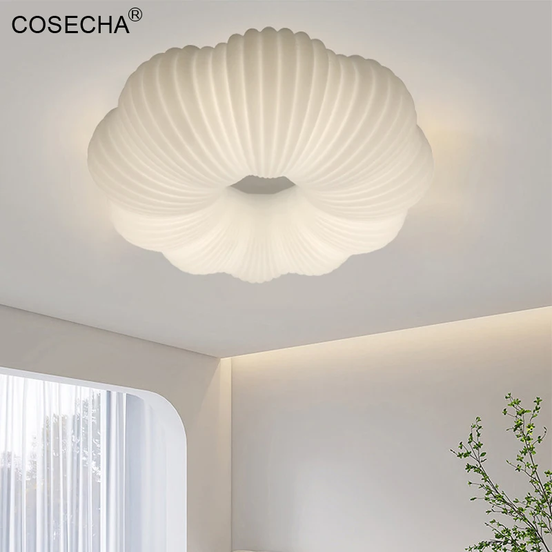 Pumpkin Ceiling Light Modern Led Ceiling Lamp White Led Mounted Lights In Bedroom Living Room Dining Room 3 Light Colors 85-265V