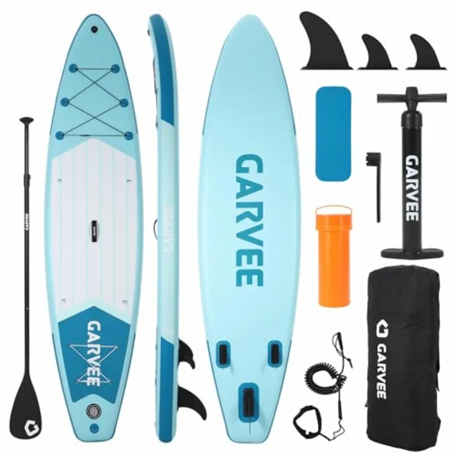

Inflatable Paddle Board for outdoor water sports PVC material blue wide stable design with non-slip comfort deck and premium ac