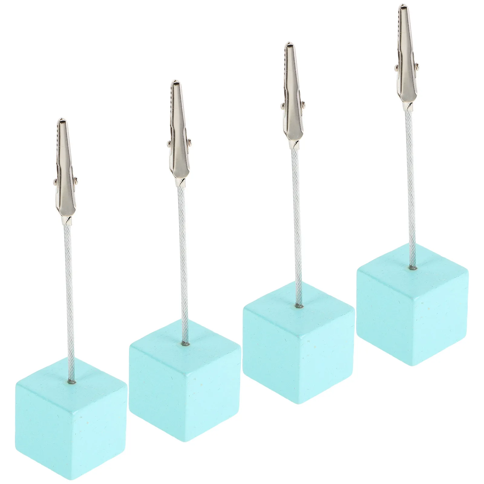 4Pcs Memo Clip Holder Cube Base Adjustable Angle Stand for Photos Notes Cards Desktop Office Place Card Holders