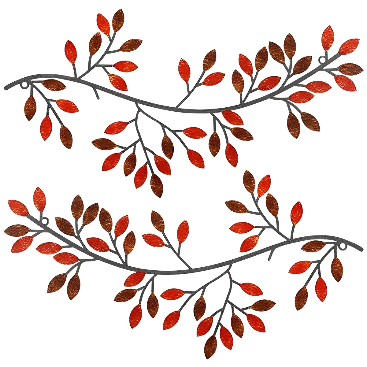 

2Pcs Metal Tree Leaf Wall Décor Vine Olive Branch Leaf Wall Art Artistic Wall Hanging Sign Decorative Wall Sculpture Home Decor