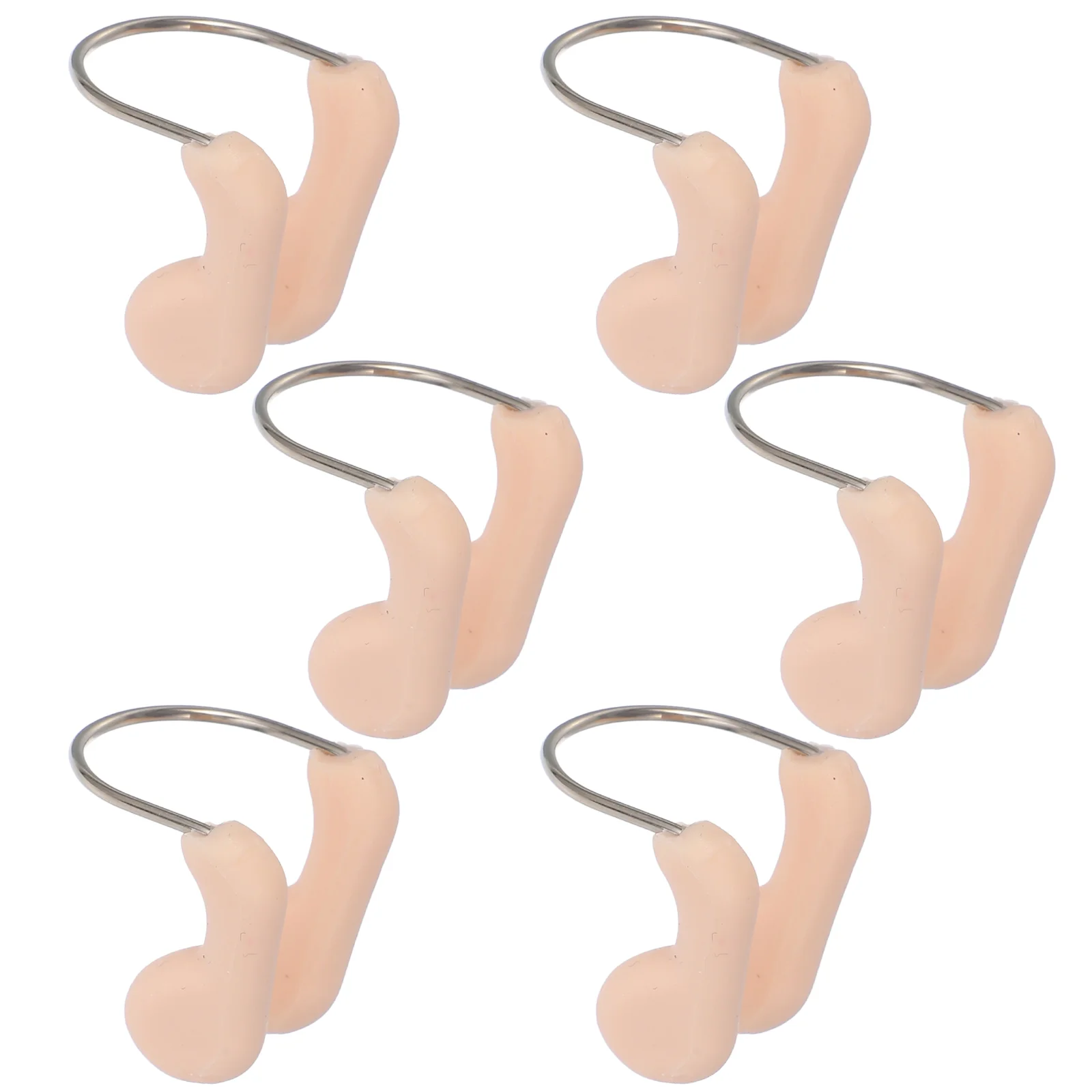 6PCS Waterproof Nose Clip Anti choking Silicone Soft Silicone Nose Clip Reusable Fleshcolor Pool Diving