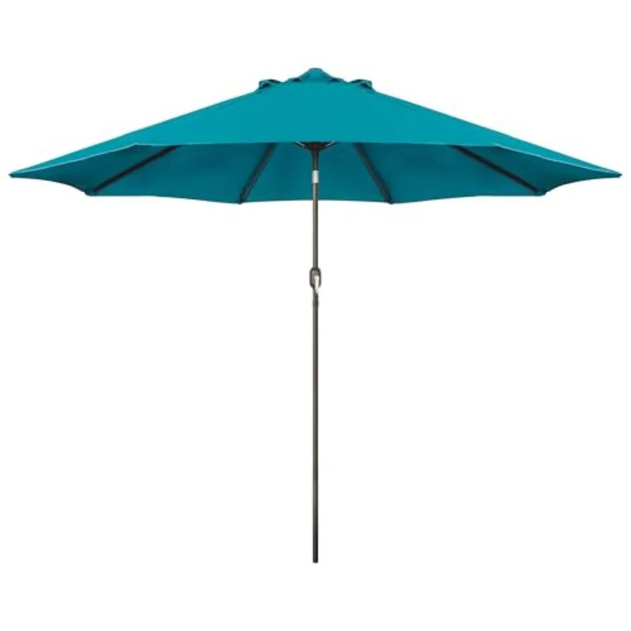 

9' Outdoor Patio Umbrella, Outdoor Table Umbrella, Yard Umbrella, Market Umbrella with 8 Sturdy Ribs, Push Button Tilt and Cran