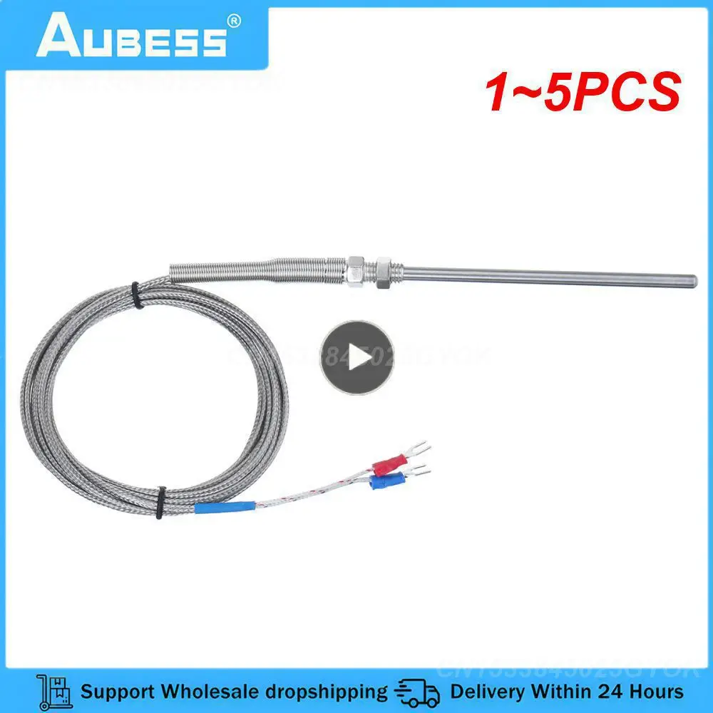 1~5PCS Wire Thermocouple K Type Stainless Steel High Temperature 0400 ℃ Temperature Sensor New Temperature Probe 1/2/3/4/5 M