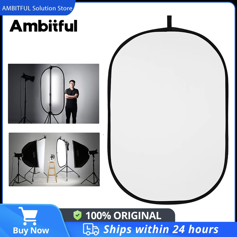 AMBITFUL 80x120 سنتيمتر 100x150 سنتيمتر 150x200 سنتيمتر المحمولة البيضاوي متعدد القرص شفافة الأبيض عاكس للطي استوديو صور الناشر #1