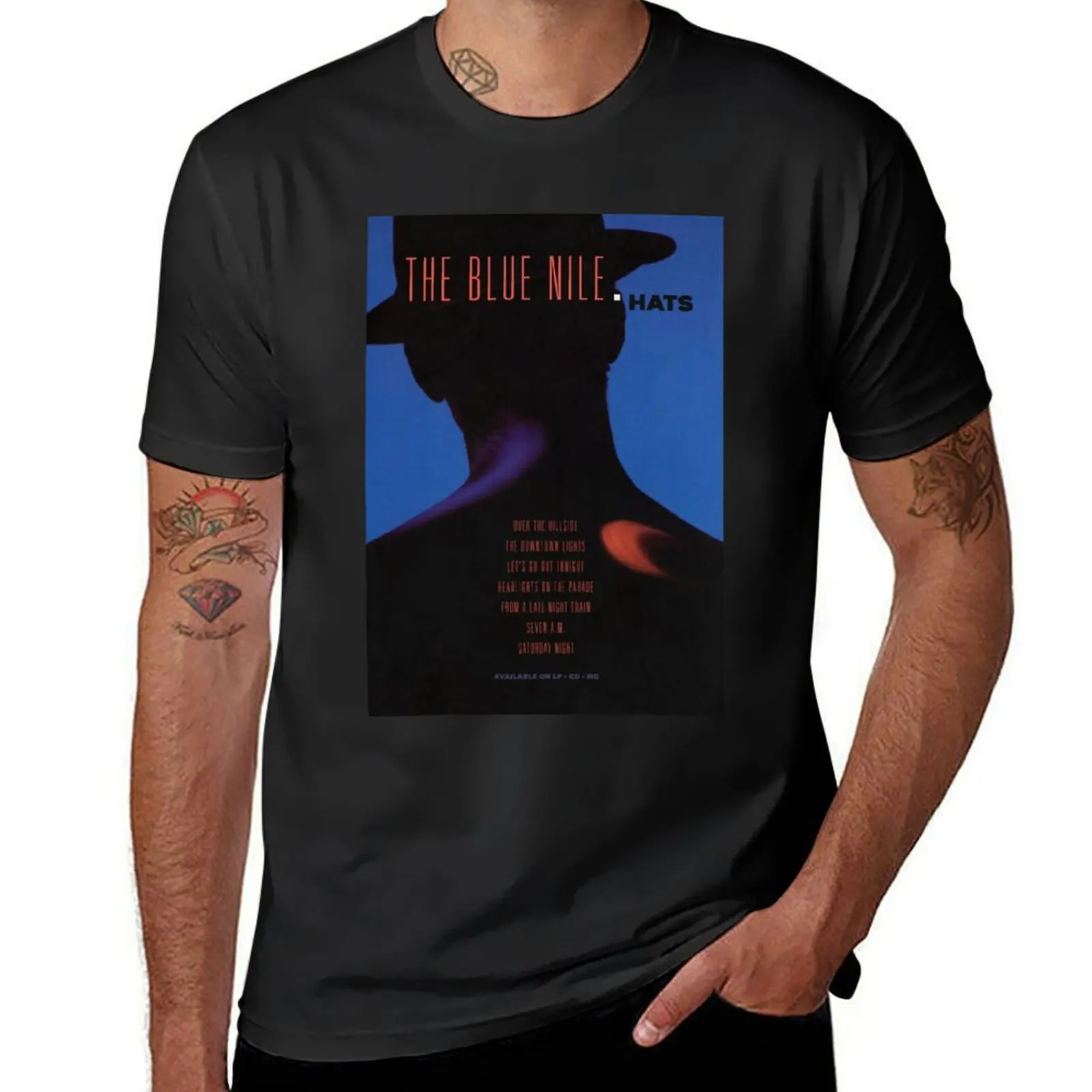 The Blue Nile Hats Release Advert Poster T-Shirt oversized Aesthetic clothing mens t shirt graphic