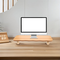 Wooden Desktop Monitor Riser With Storage Shelf Bamboo Laptop Stand For Desk Computer Heightening Stand Office Organization