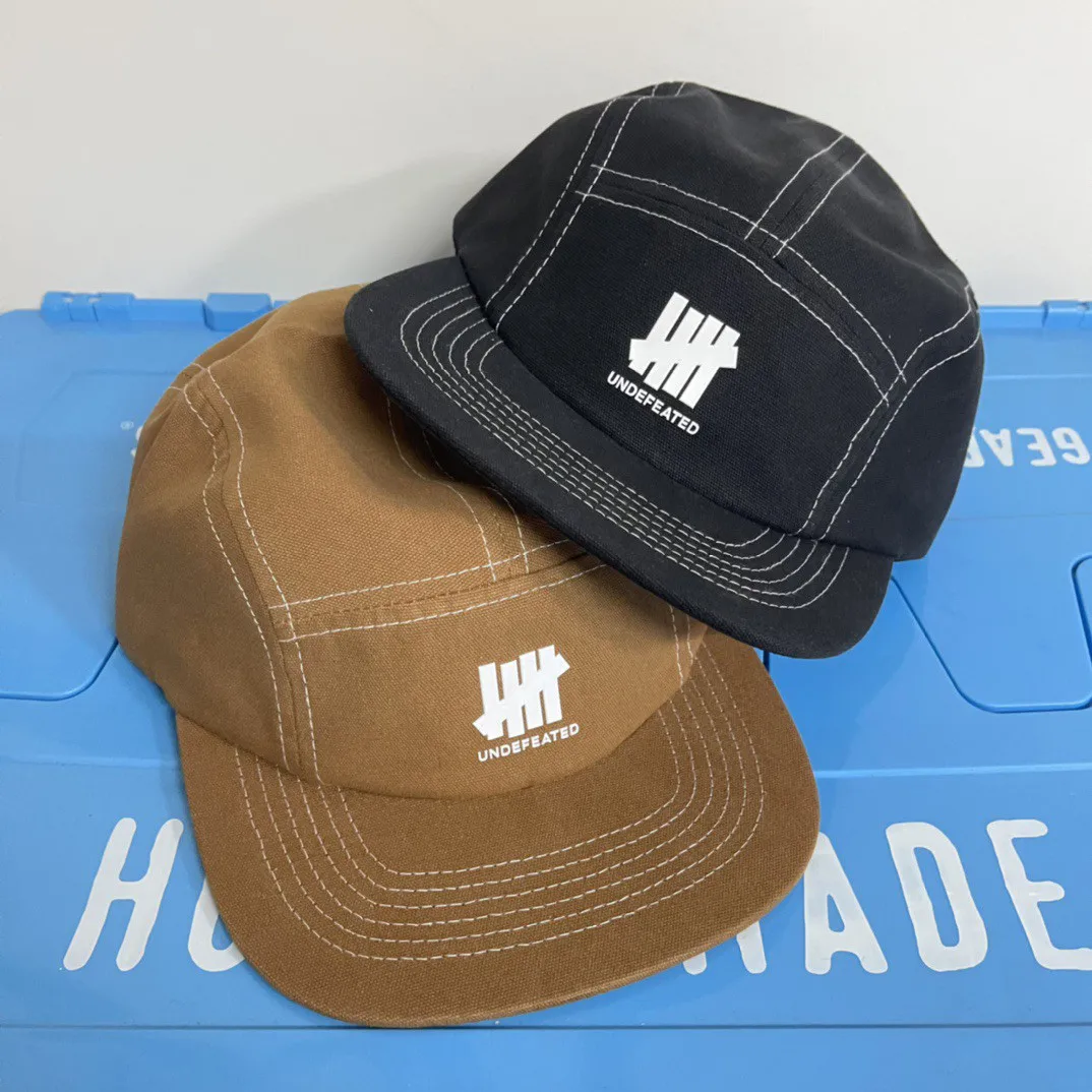 UNDEFEATED Retro Contrast Stitch Baseball Cap - Adjustable Wide Brim Skateboard Hat, Unisex Japanese Streetwear Cap