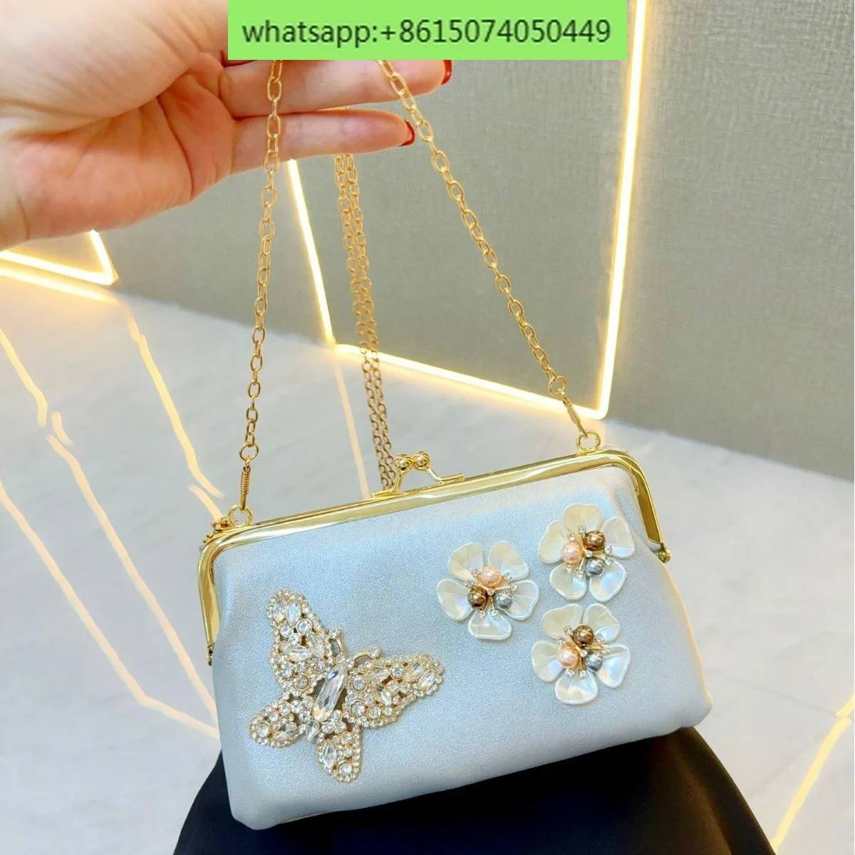 cheongsam bag  rhinestone hand bill of lading shoulder crossbody bag