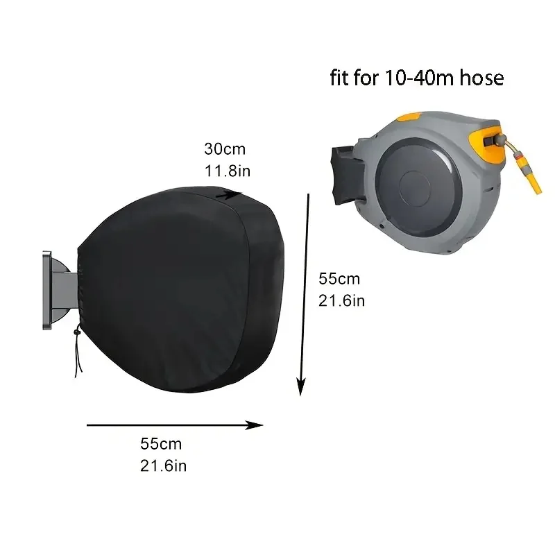 غطاء بكرة خرطوم قابل للسحب مثبت على الحائط للحديقة - ماكينة لف خرطوم ناعمة مقاومة للماء ومقاومة لأشعة الشمس مع توتر قابل للتعديل #2