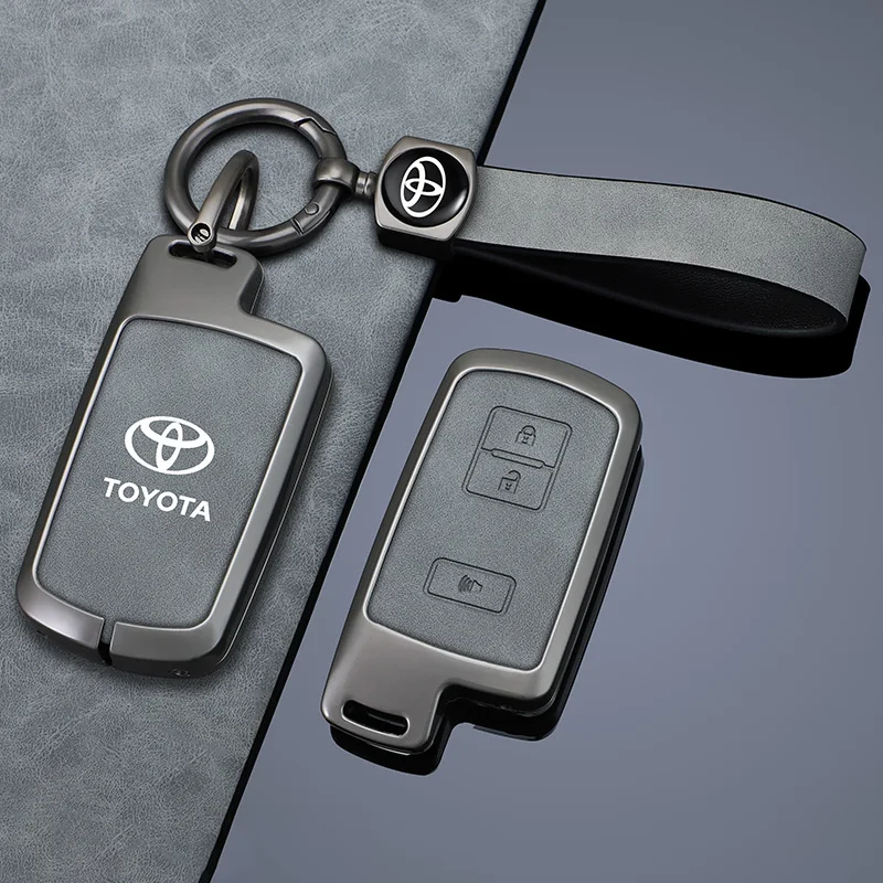 Zinc Alloy Leather Car Remote Key Case Cover for Toyota Prius 30 Alpha Aqua Land Cruiser Auris for Lexus LC 200 2012 2013 2014