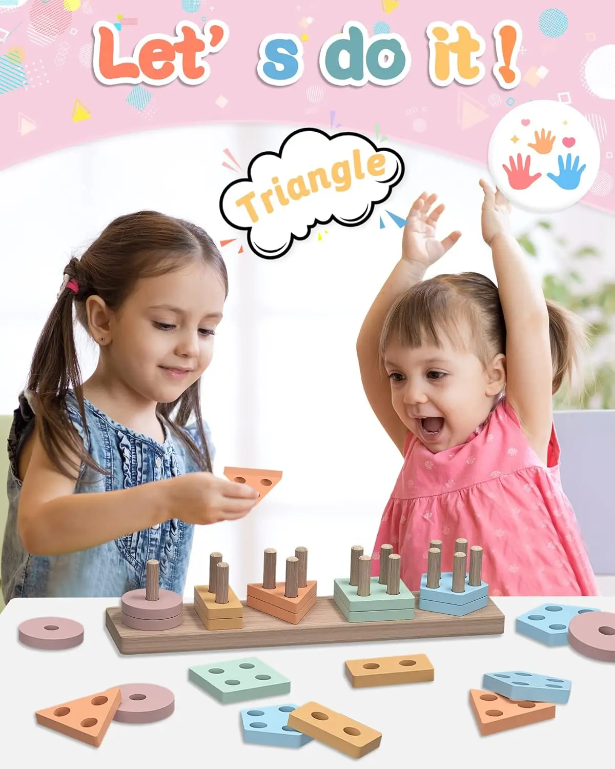 Montessori Toys for 1 2 3 Years Old Boys Girls Birthday Gifts, Wooden Sensory Toys for Ages 2-4 Toddlers Kids Baby, Toddler Lear