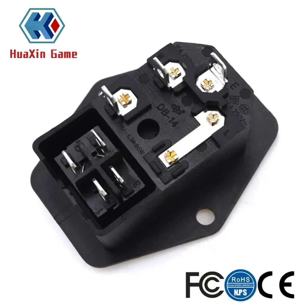 4x Inlet Module Plug 5A Fuse Switch Male Power Socket 10A 250V 3 Pin IEC320 C14