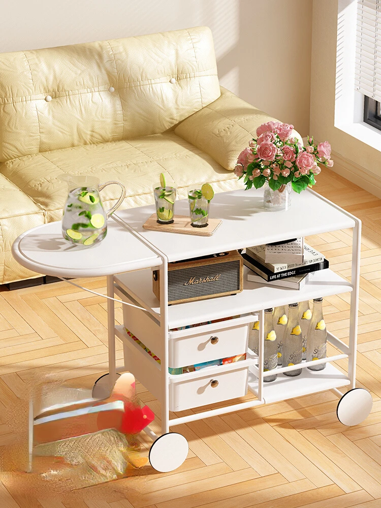 

Nordic Creative Side Table Household Portable Living Room Sofa and Tea Table Trolley Bedroom Simple Small Apartment StorageTable