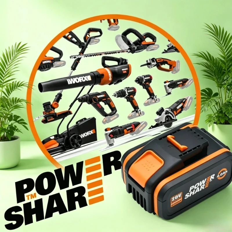 

For Worx 20V 4.0Ah6.0Ah8.0Ah Battery Replacement Lithium Battery for Worx 20V Power Share Home DIY Cordless Tools WA3511 WA3512