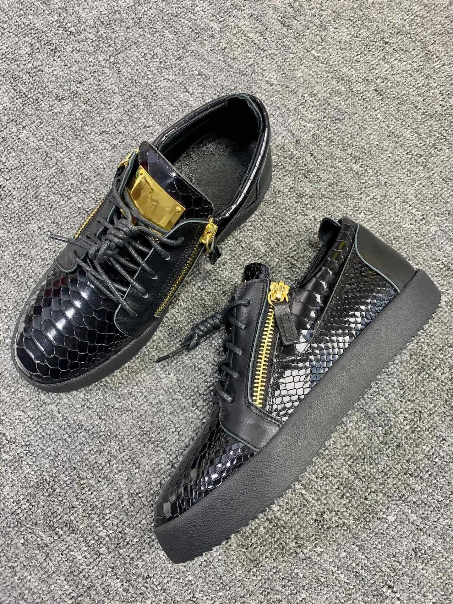 

Top Quality Casual Sneakers for Men Brand Designer Women Tennis shoes Luxury Genuine Leather GZ Loafers Sports shoes 35-48 G0016