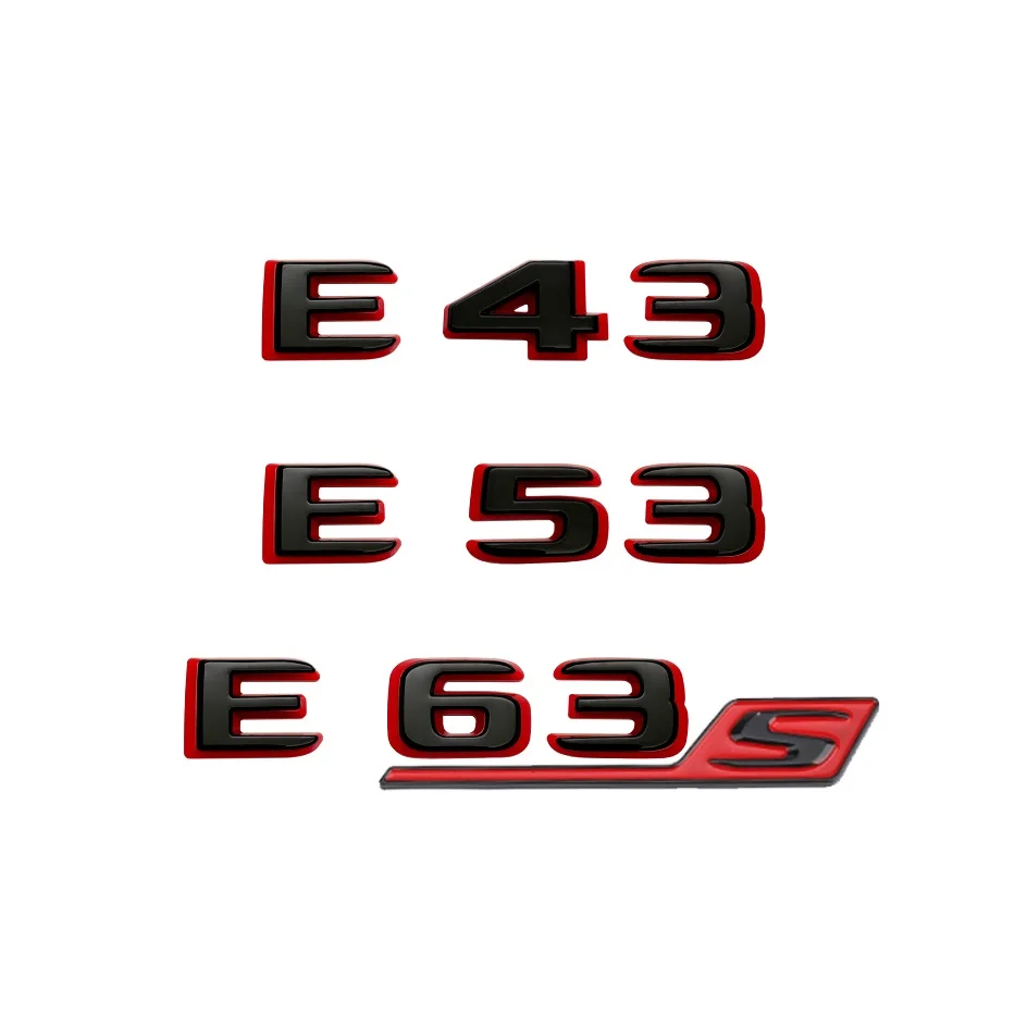 2024 New style Two tone Letters Numbers Emblem E43 E53 E63s for Car Fender Trunk Rear W212 W213 W214 Sticker