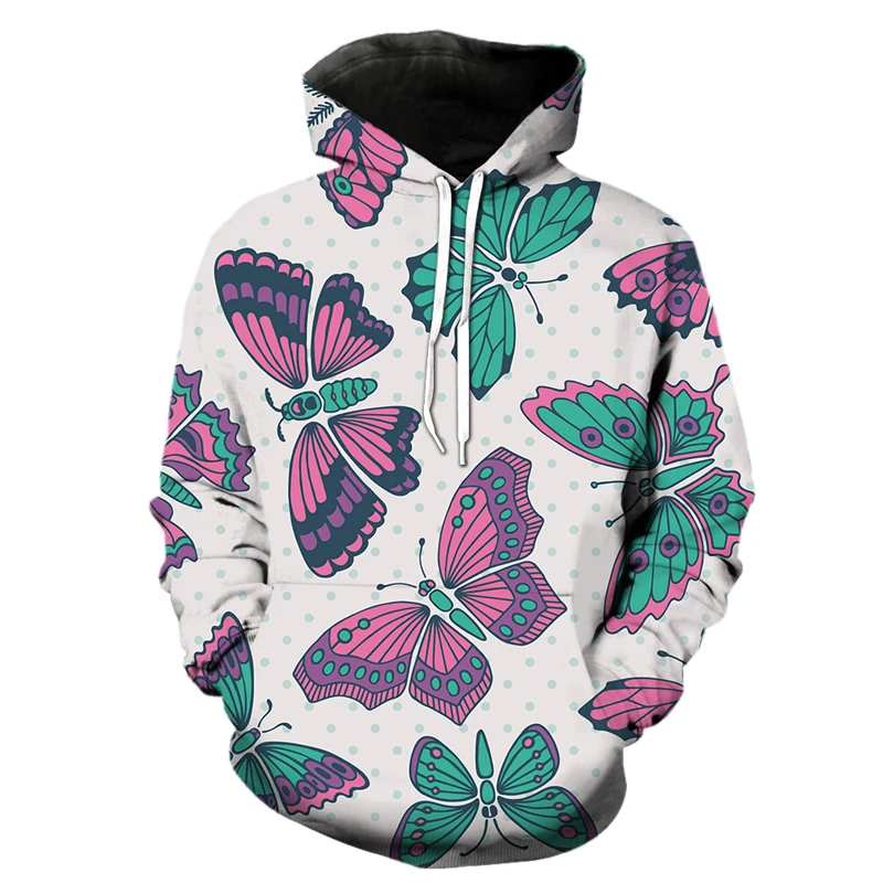 

2022 3D Men's Clothing Women's Hoodie Cartoon Butterfly Sweatshirt Autumn Hoodie