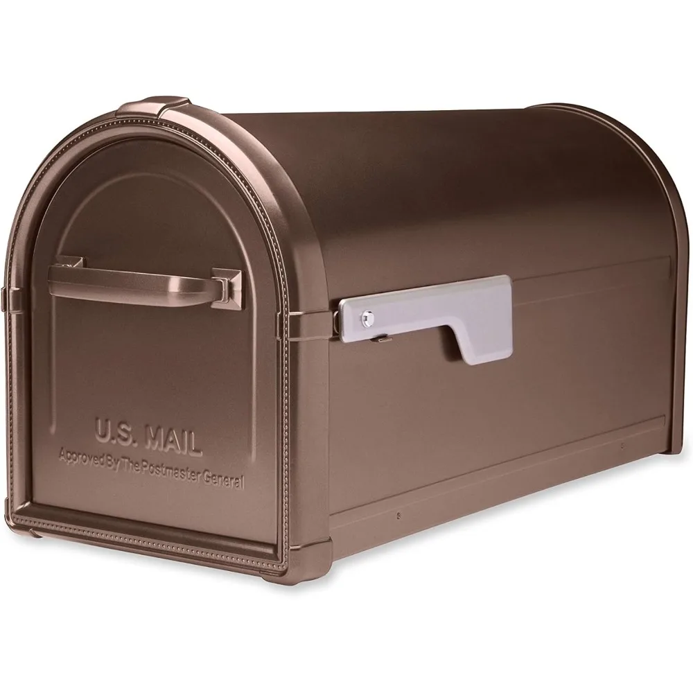 Mailboxes Hillsborough Galvanized Steel Post Mount Mailbox, Compatibility Code J, 5593C-CG-10, Copper, Large Capacity