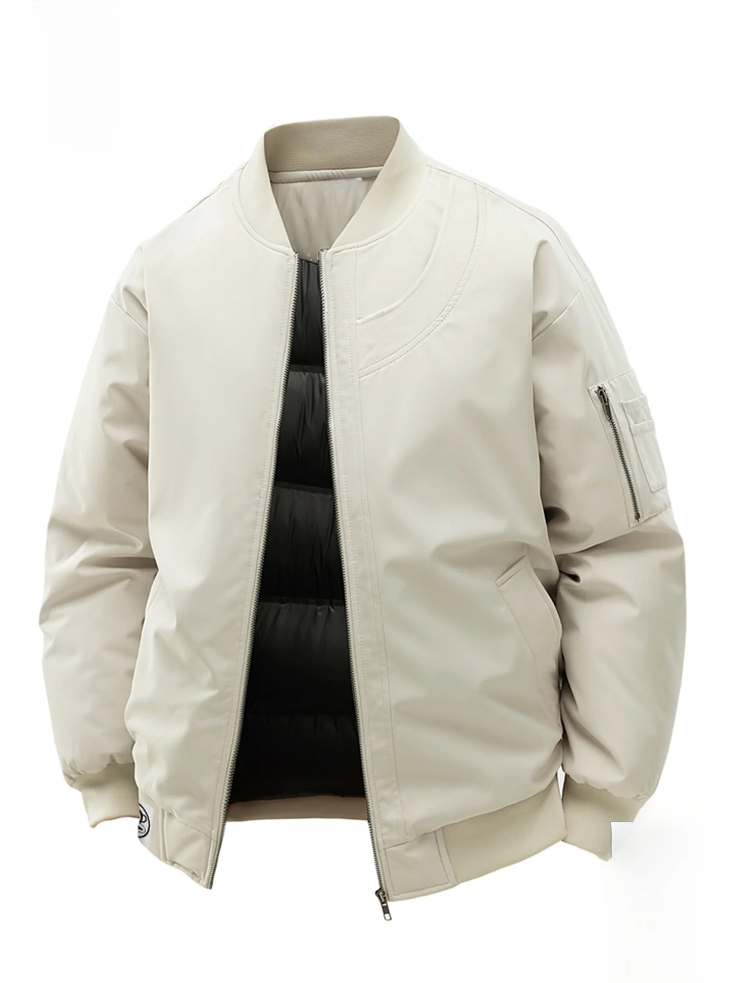 

Зимняя куртка Paul Frank Flight Jacket для мужчин: теплая, с бейсбольным воротником, утепленная, молодежная, модная, из полиэфирного волокна