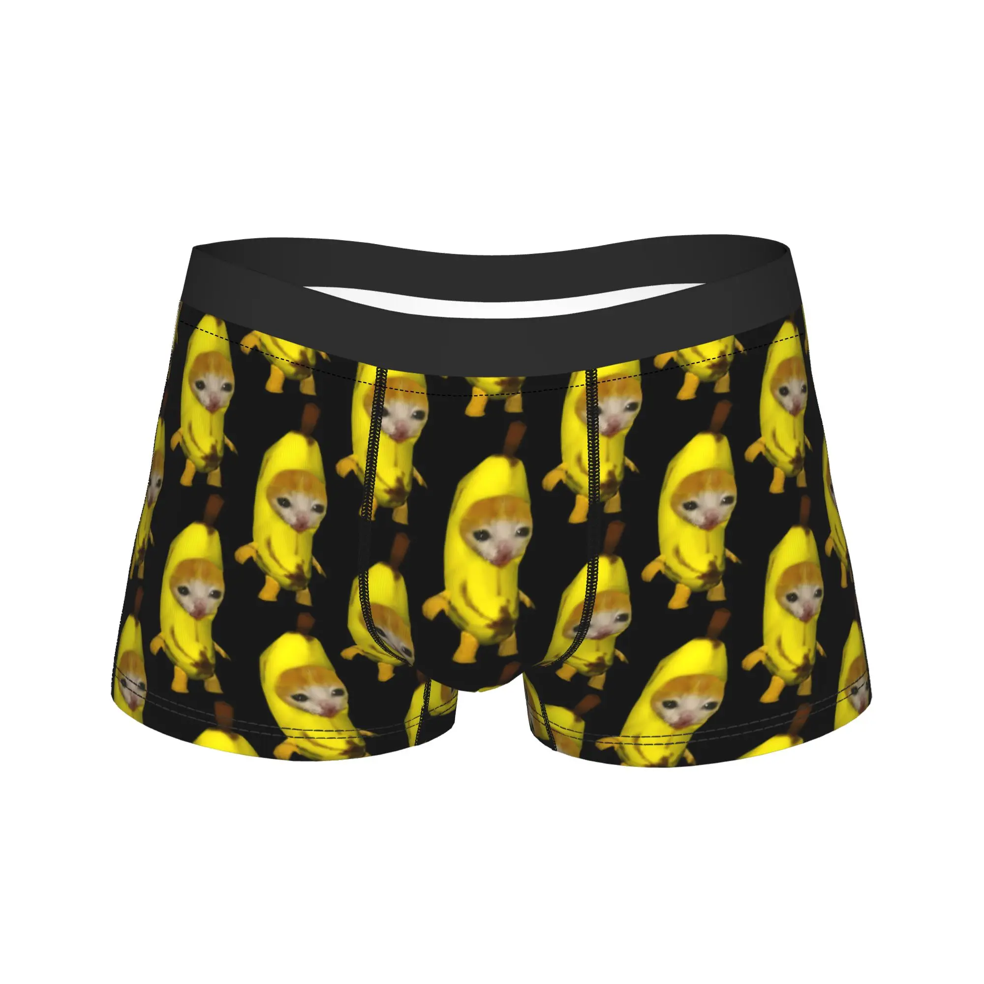 Cute Banana Cat Happy Bananacat Meme Kitty Cat Lovers Meme Underwear  Printing Boxershorts High Quality Men Underpants